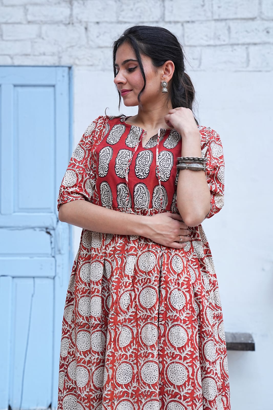 Bagru Hand-Block Printed Dress