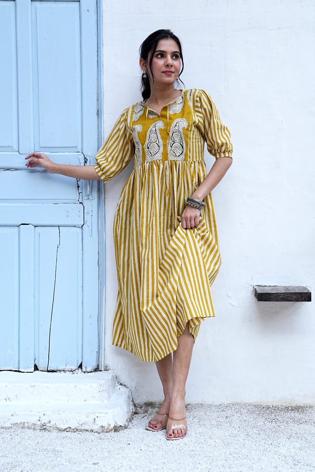 Bagru Hand-Block Printed Dress