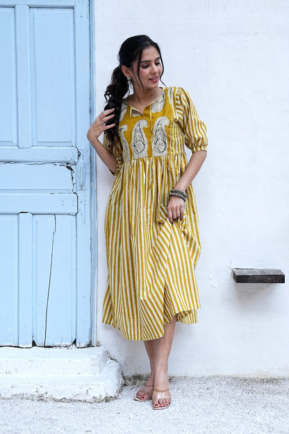 Bagru Hand-Block Printed Dress