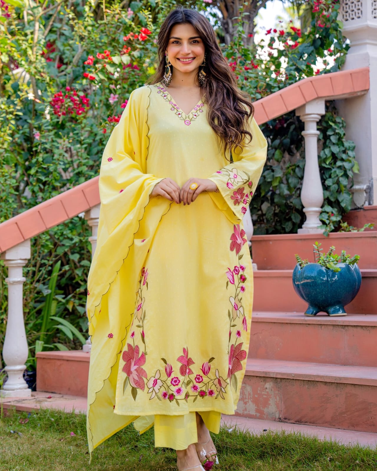 Floral A-Line Kurta Set
