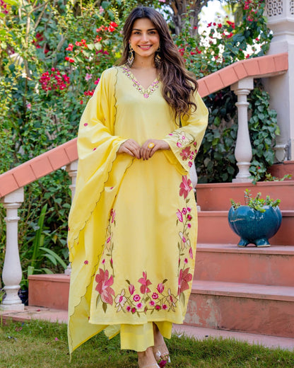 Floral A-Line Kurta Set