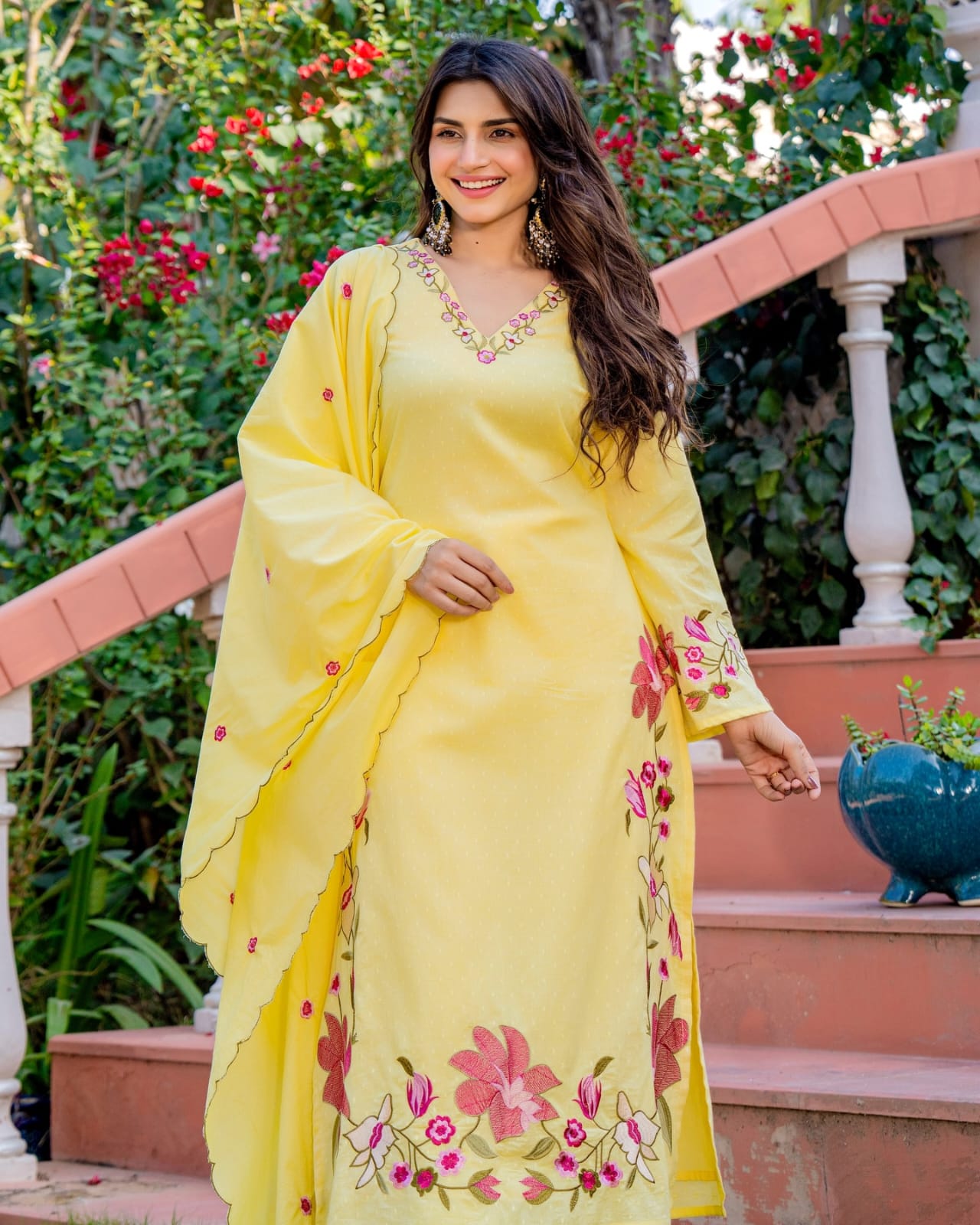 Floral A-Line Kurta Set