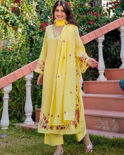 Floral A-Line Kurta Set