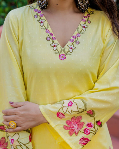 Floral A-Line Kurta Set