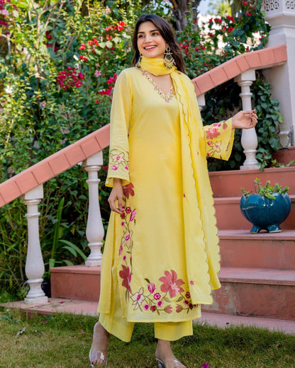 Floral A-Line Kurta Set