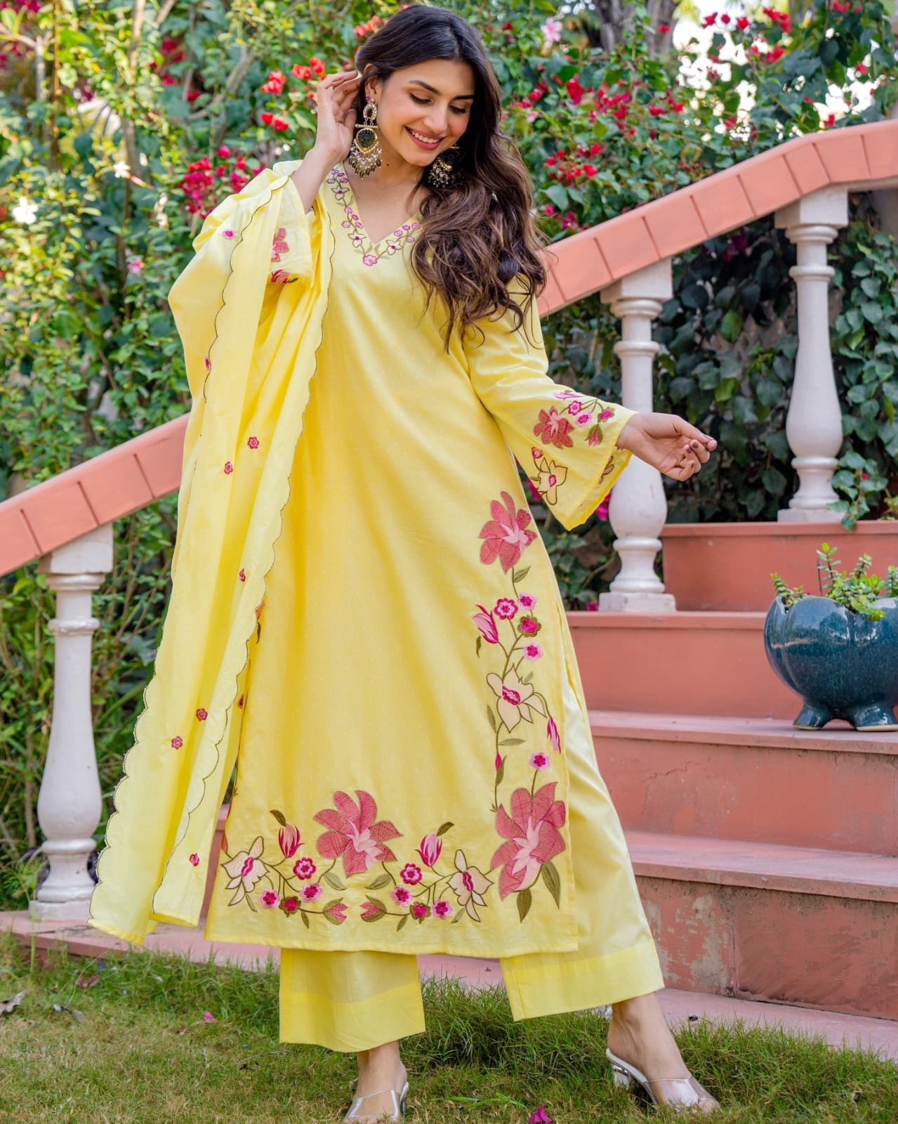 Floral A-Line Kurta Set