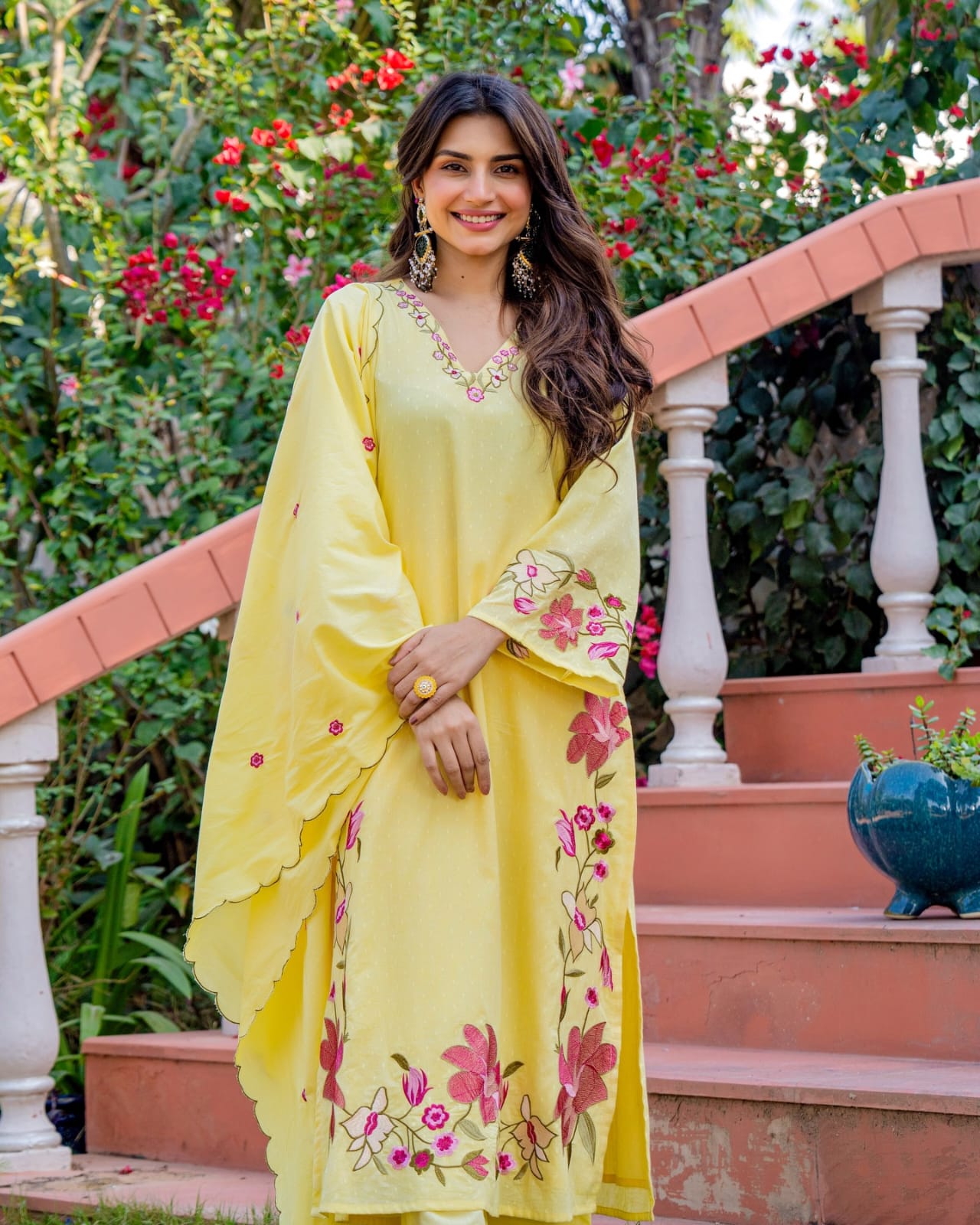 Floral A-Line Kurta Set