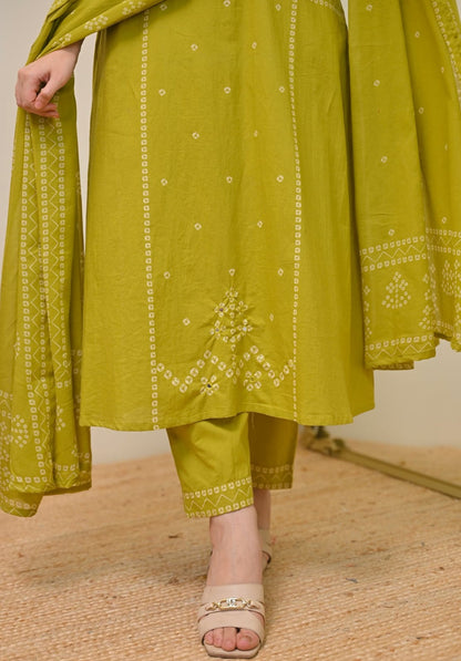 Bandhej Print Kurta Set