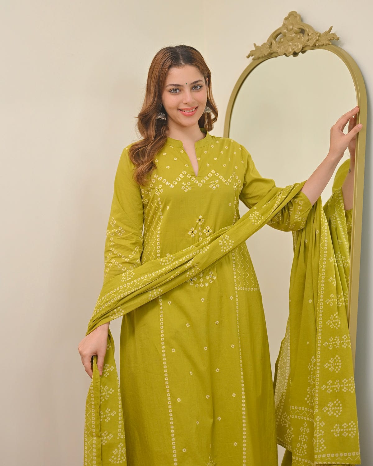 Bandhej Print Kurta Set