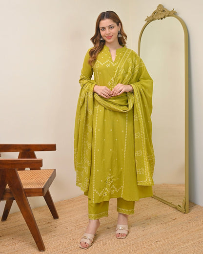 Bandhej Print Kurta Set