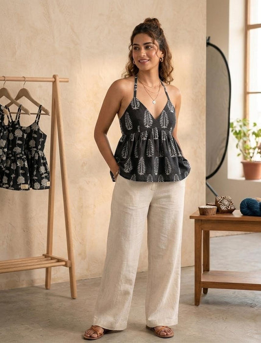 Block Print Halter Top