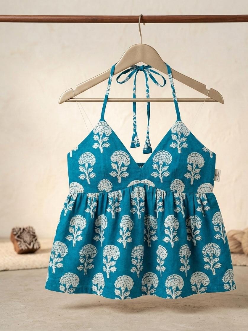 Block Print Halter Top