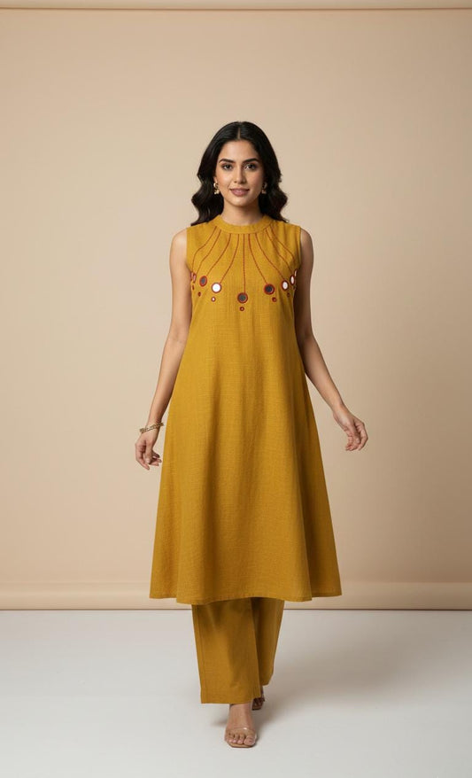 Mirror work kurta set
