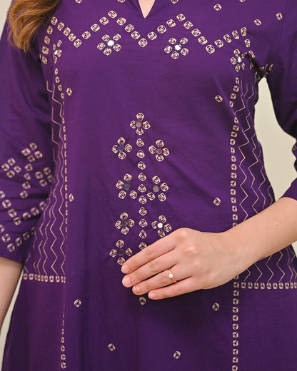Bandhej Print Kurta Set
