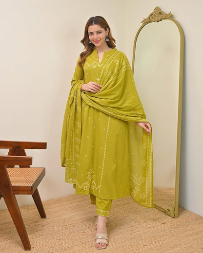 Bandhej Print Kurta Set
