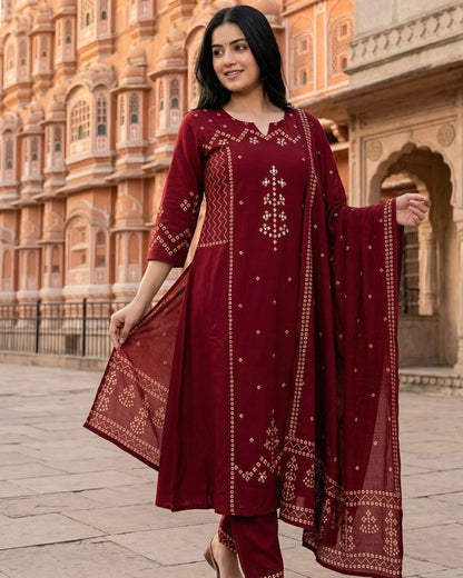 Bandhej Print Kurta Set