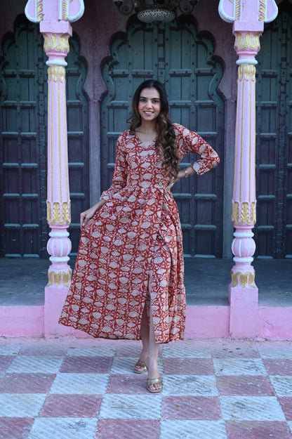 Bagru Angarkha Dress