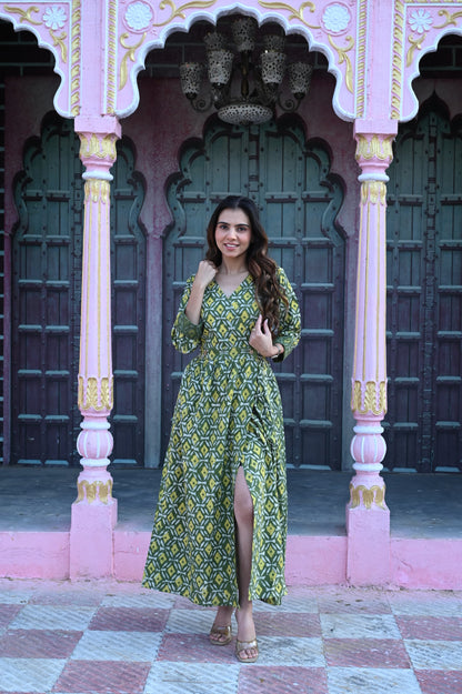 Bagru Angarkha Dress