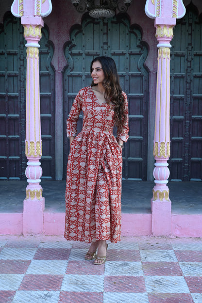 Bagru Angarkha Dress