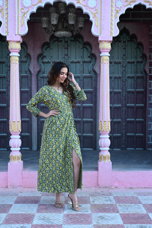 Bagru Angarkha Dress