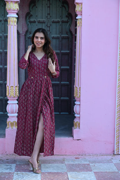 Bagru Angarkha Dress