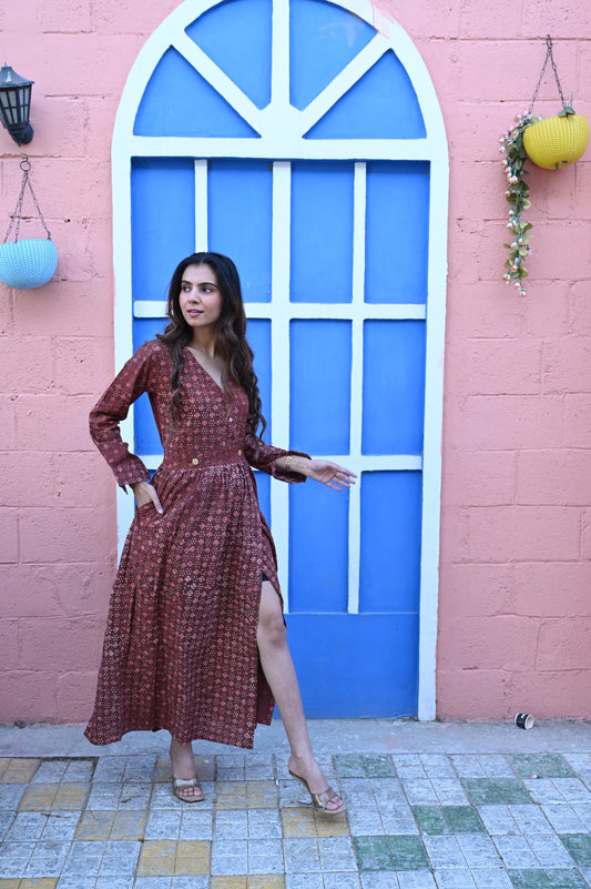 Bagru Angarkha Dress