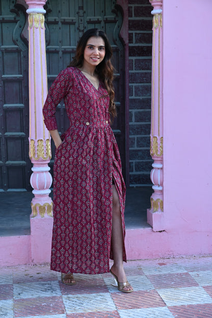 Bagru Angarkha Dress