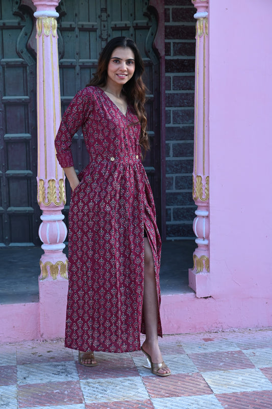 Bagru Angarkha Dress