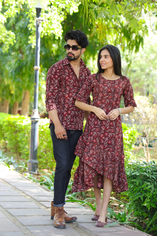 Couple Hand Block Printed Set
