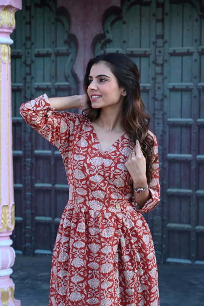 Bagru Angarkha Dress