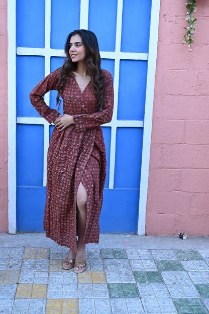 Bagru Angarkha Dress